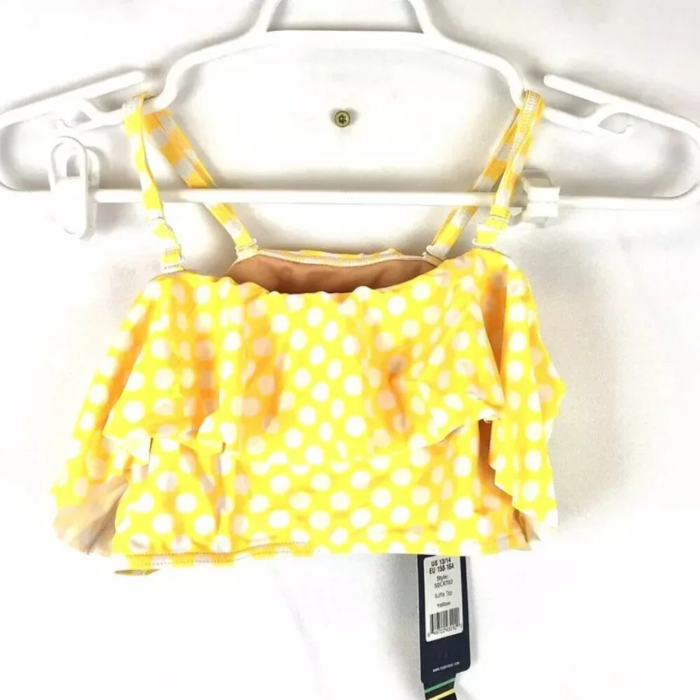 Toobydoo Girl’s Yellow/White Polka Dot Bikini Set Size 14